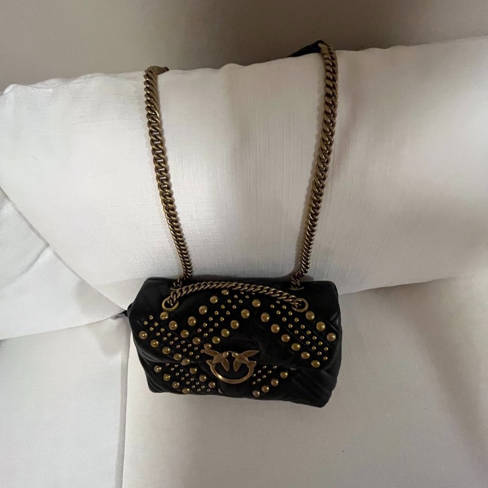 Pinko Classic Love Bag Puff Woven Studs